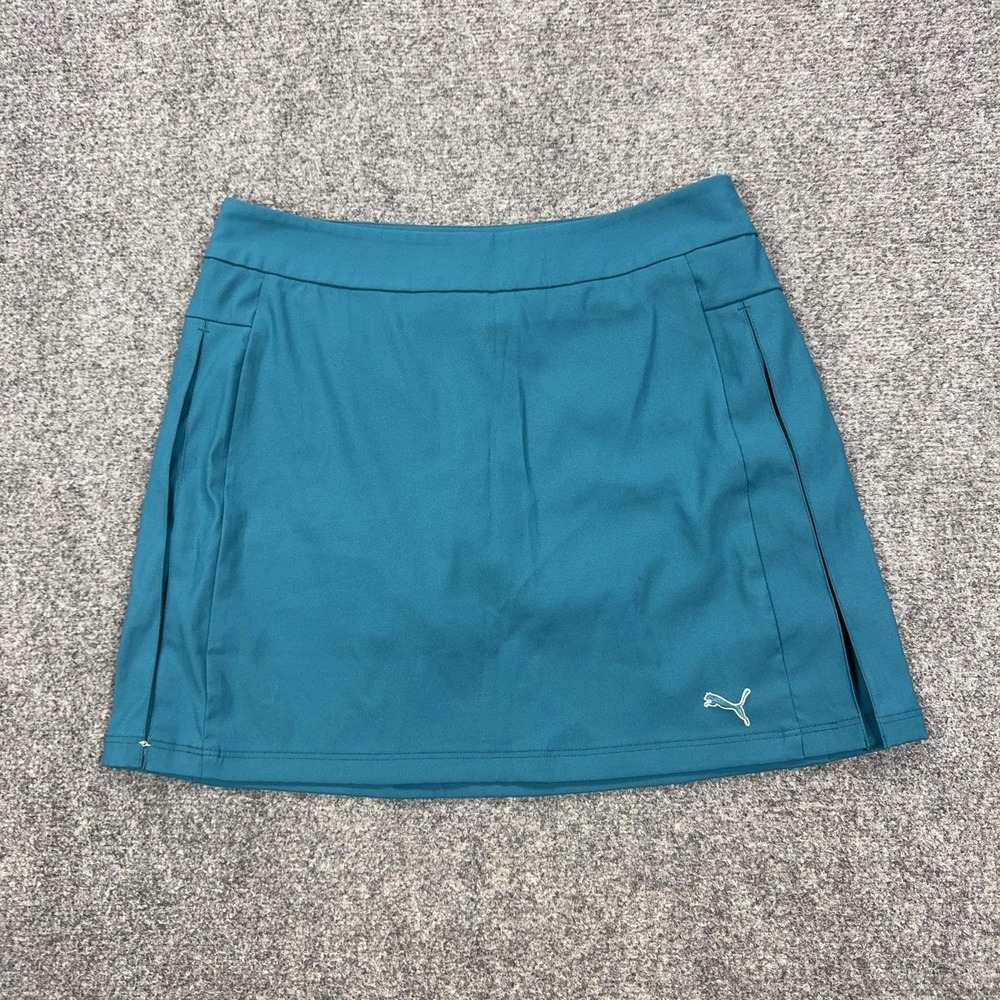 Puma Skort Womens 8 Blue Stretch Lined Pockets Pull On Golf Activewear Athletic